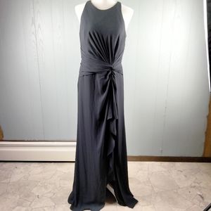 New Davids Bridal Black Bridesmaid Dress 10 Prom Dance High Neck Twist Ruffle